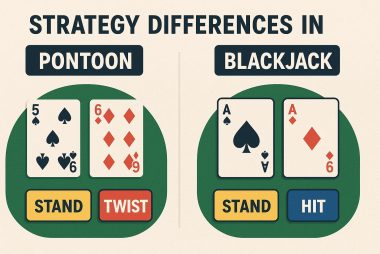 The strategy differences in Pontoon blackjack